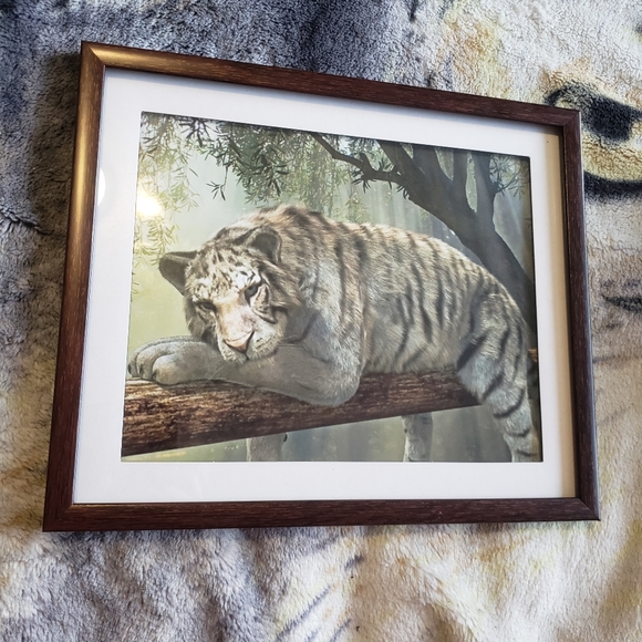 🥳buy1get1free🥳Lazy tiger framed art portrait
